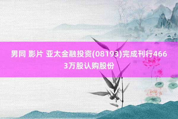 男同 影片 亚太金融投资(08193)完成刊行4663万股认购股份