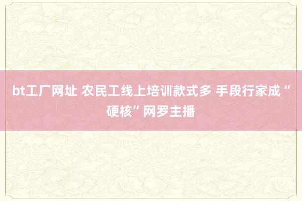 bt工厂网址 农民工线上培训款式多 手段行家成“硬核”网罗主播