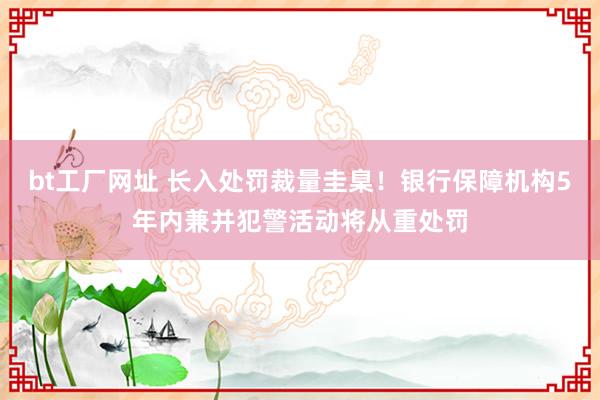 bt工厂网址 长入处罚裁量圭臬！银行保障机构5年内兼并犯警活动将从重处罚