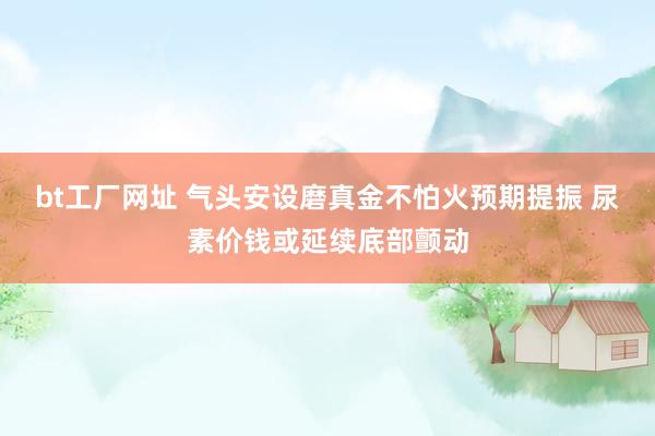 bt工厂网址 气头安设磨真金不怕火预期提振 尿素价钱或延续底部颤动