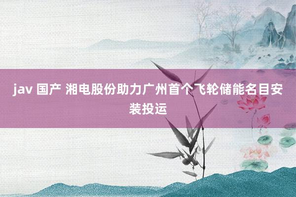 jav 国产 湘电股份助力广州首个飞轮储能名目安装投运