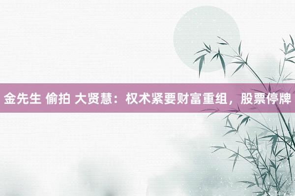 金先生 偷拍 大贤慧：权术紧要财富重组，股票停牌